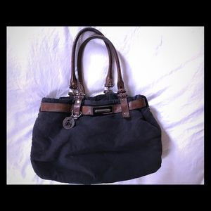 Authentic Lanvin Handbag in Corduroy and Leather